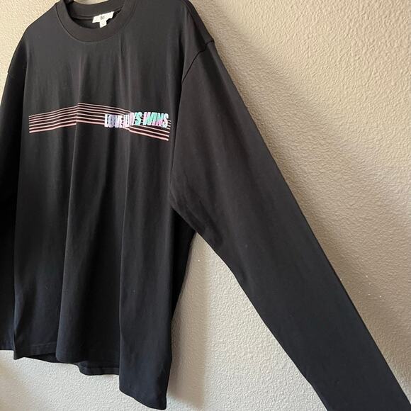 Bp. Love Always Wins Pride Black Graphic T-Shirt Long Sleeve Crew Neck Medium - Picture 3 of 7